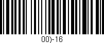 Código de barras (EAN, GTIN, SKU, ISBN): '00)-16'