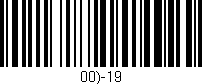Código de barras (EAN, GTIN, SKU, ISBN): '00)-19'