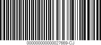 Código de barras (EAN, GTIN, SKU, ISBN): '000000000000027669-CJ'