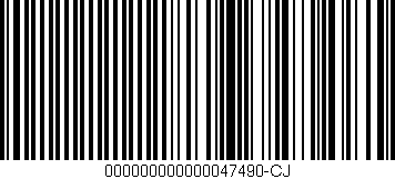 Código de barras (EAN, GTIN, SKU, ISBN): '000000000000047490-CJ'