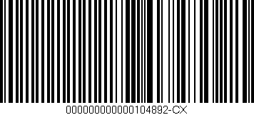 Código de barras (EAN, GTIN, SKU, ISBN): '000000000000104892-CX'
