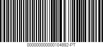 Código de barras (EAN, GTIN, SKU, ISBN): '000000000000104892-PT'