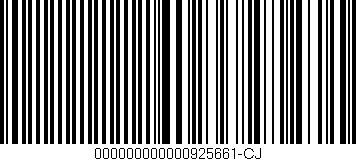 Código de barras (EAN, GTIN, SKU, ISBN): '000000000000925661-CJ'