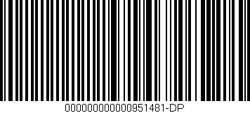 Código de barras (EAN, GTIN, SKU, ISBN): '000000000000951481-DP'
