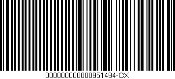 Código de barras (EAN, GTIN, SKU, ISBN): '000000000000951494-CX'