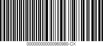 Código de barras (EAN, GTIN, SKU, ISBN): '000000000000960980-CX'