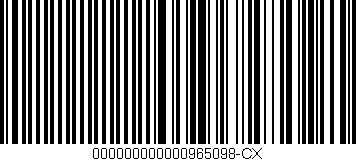 Código de barras (EAN, GTIN, SKU, ISBN): '000000000000965098-CX'