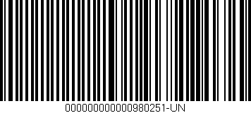 Código de barras (EAN, GTIN, SKU, ISBN): '000000000000980251-UN'