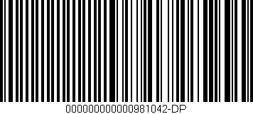 Código de barras (EAN, GTIN, SKU, ISBN): '000000000000981042-DP'