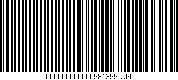 Código de barras (EAN, GTIN, SKU, ISBN): '000000000000981399-UN'