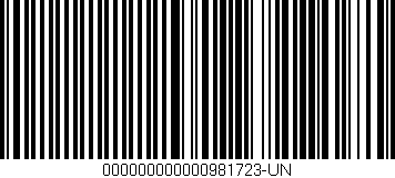Código de barras (EAN, GTIN, SKU, ISBN): '000000000000981723-UN'