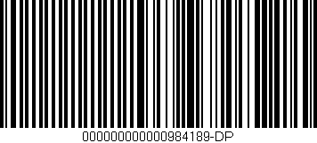Código de barras (EAN, GTIN, SKU, ISBN): '000000000000984189-DP'