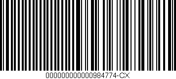 Código de barras (EAN, GTIN, SKU, ISBN): '000000000000984774-CX'