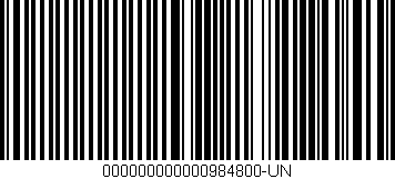 Código de barras (EAN, GTIN, SKU, ISBN): '000000000000984800-UN'