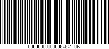 Código de barras (EAN, GTIN, SKU, ISBN): '000000000000984841-UN'