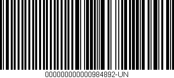 Código de barras (EAN, GTIN, SKU, ISBN): '000000000000984892-UN'