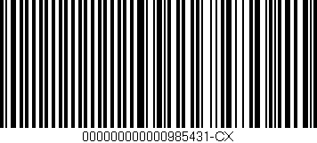 Código de barras (EAN, GTIN, SKU, ISBN): '000000000000985431-CX'