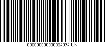 Código de barras (EAN, GTIN, SKU, ISBN): '000000000000994874-UN'