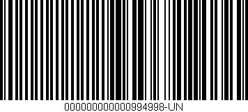 Código de barras (EAN, GTIN, SKU, ISBN): '000000000000994998-UN'