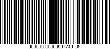 Código de barras (EAN, GTIN, SKU, ISBN): '000000000000997749-UN'