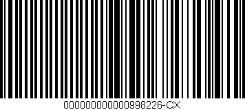 Código de barras (EAN, GTIN, SKU, ISBN): '000000000000998226-CX'