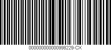 Código de barras (EAN, GTIN, SKU, ISBN): '000000000000998229-CX'