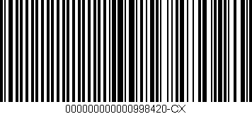 Código de barras (EAN, GTIN, SKU, ISBN): '000000000000998420-CX'