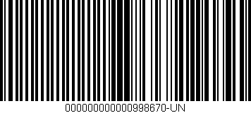 Código de barras (EAN, GTIN, SKU, ISBN): '000000000000998670-UN'