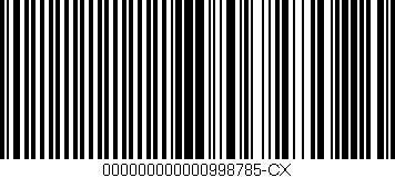 Código de barras (EAN, GTIN, SKU, ISBN): '000000000000998785-CX'