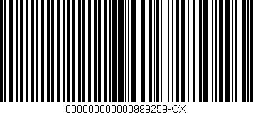 Código de barras (EAN, GTIN, SKU, ISBN): '000000000000999259-CX'