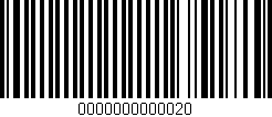 Código de barras (EAN, GTIN, SKU, ISBN): '0000000000020'