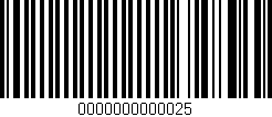 Código de barras (EAN, GTIN, SKU, ISBN): '0000000000025'