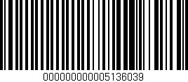 Código de barras (EAN, GTIN, SKU, ISBN): '000000000005136039'
