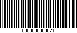 Código de barras (EAN, GTIN, SKU, ISBN): '0000000000071'