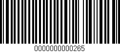 Código de barras (EAN, GTIN, SKU, ISBN): '0000000000265'