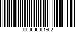 Código de barras (EAN, GTIN, SKU, ISBN): '0000000001502'