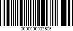 Código de barras (EAN, GTIN, SKU, ISBN): '0000000002536'