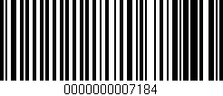 Código de barras (EAN, GTIN, SKU, ISBN): '0000000007184'