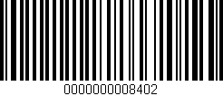 Código de barras (EAN, GTIN, SKU, ISBN): '0000000008402'