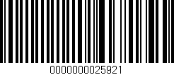 Código de barras (EAN, GTIN, SKU, ISBN): '0000000025921'