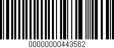 Código de barras (EAN, GTIN, SKU, ISBN): '00000000443562'