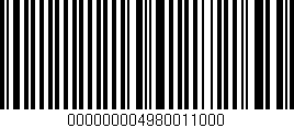 Código de barras (EAN, GTIN, SKU, ISBN): '000000004980011000'