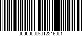 Código de barras (EAN, GTIN, SKU, ISBN): '000000005012316001'
