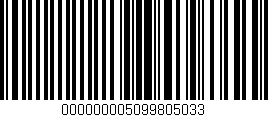 Código de barras (EAN, GTIN, SKU, ISBN): '000000005099805033'