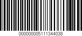 Código de barras (EAN, GTIN, SKU, ISBN): '000000005111344038'