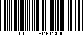 Código de barras (EAN, GTIN, SKU, ISBN): '000000005115946039'