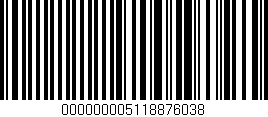 Código de barras (EAN, GTIN, SKU, ISBN): '000000005118876038'