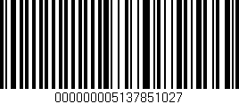 Código de barras (EAN, GTIN, SKU, ISBN): '000000005137851027'