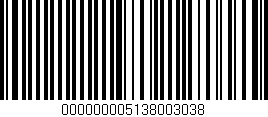 Código de barras (EAN, GTIN, SKU, ISBN): '000000005138003038'