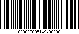 Código de barras (EAN, GTIN, SKU, ISBN): '000000005149480038'